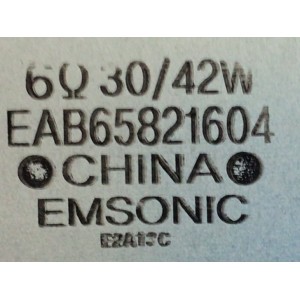 KIT DE BOCINAS PARA TV LG / NUMERO DE PARTE EAB65821603 / EAB65821604 / 6Ω 30 /42W / DISPLAY HV860SUB-E1D / MODELO 86QNED99UPA.AUSFLJR